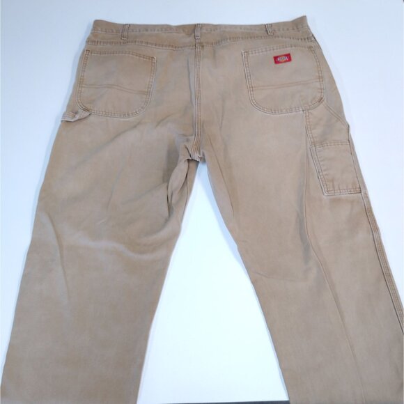 Dickies Carpenter's Pants 100% Cotton Beige Work Pants Men's 44x32 Cuffs Are Cut - Picture 3 of 7